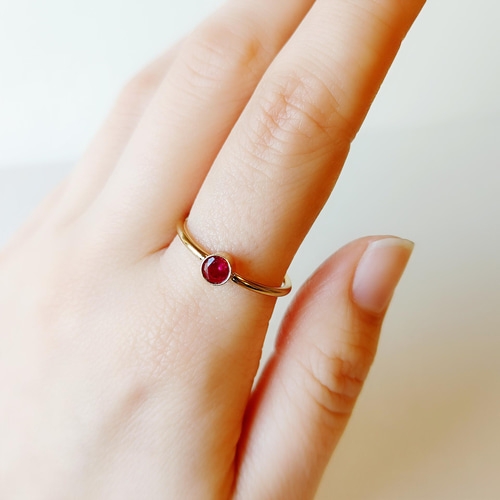 ルビーリング 天然石 天然石リング アクセサリー シンプルリング 指輪