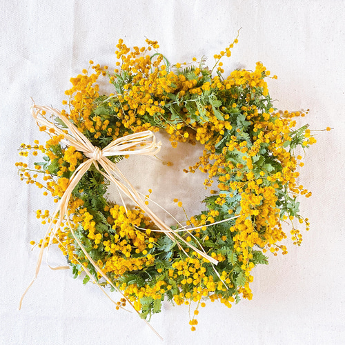 母の日ミモザリース