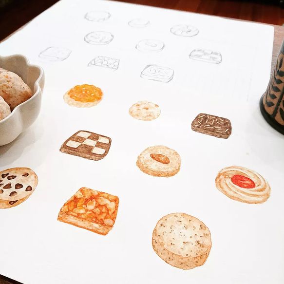 がまぐちスマホショルダー【Cookies! /ダークミント】クッキー柄 12枚目の画像