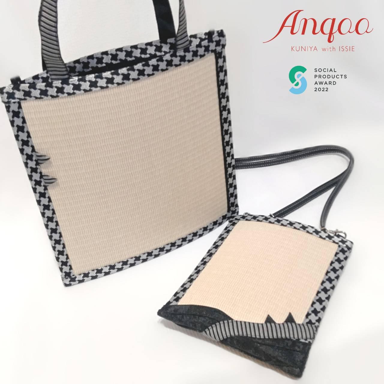 お年玉price　TATAMI　Happy-Hand　畳　サコッシュ　メンズ⑩ブラックホワイト　千鳥格子        Ω