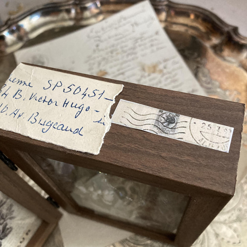 シャビーなアンティーク素材コラージュシャドウボックス♪装飾用