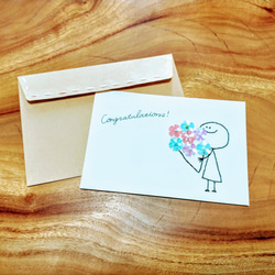 【特別価格！】紙刺繍メッセージカード(お祝い　花束) 6枚目の画像