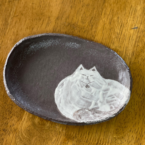 にゃんにゃん白猫多目的皿C ソーサー 中皿 猫柄 中皿 やよい窯 通販