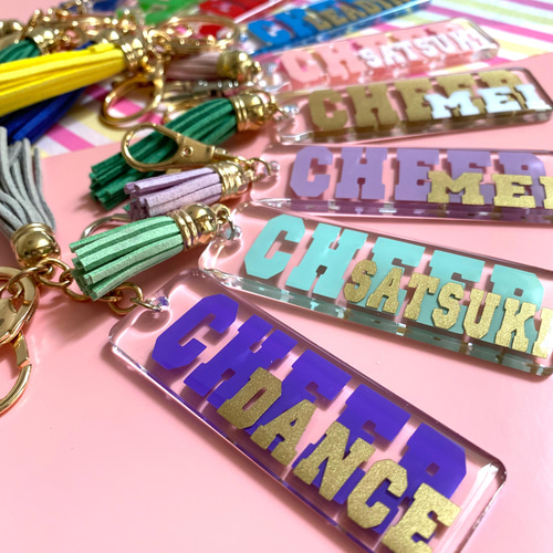 チアキーホルダー CHEER♡メガホンキーホルダー】チアネームキーホルダー・チア名