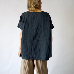 ゆったりガーゼTシャツ/ブラック/知多木綿 ダブルガーゼ 3枚目の画像