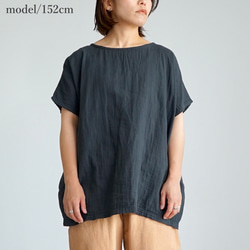ゆったりガーゼTシャツ/ブラック/知多木綿 ダブルガーゼ 12枚目の画像