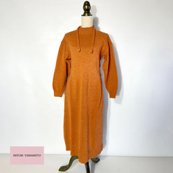 シルクデニム ニット ワンピース オレンジ　323 SILK DENIM ORANGE OP 7枚目の画像