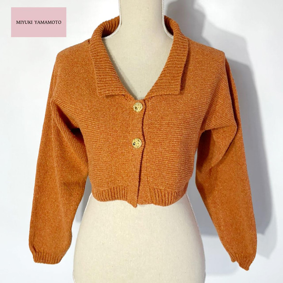 シルクデニム ニット ジャケット オレンジ　323 SILK DENIM ORANGE JACKET 1枚目の画像