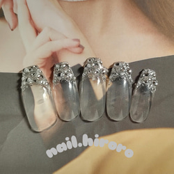 オーダーネイルチップNo.84 夏 海 浜辺 ミラーアクセ ラメ キラキラ