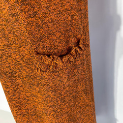 春✿シルクデニム フリル ワンピース オレンジ ブラウン　325 SILK DENIM ORANGE BROWN OP 5枚目の画像