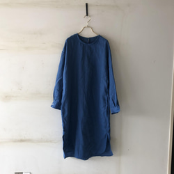 [new]pullover long shirt/丸襟プルオーバーシャツ＊ベラルーシリネン 2枚目の画像