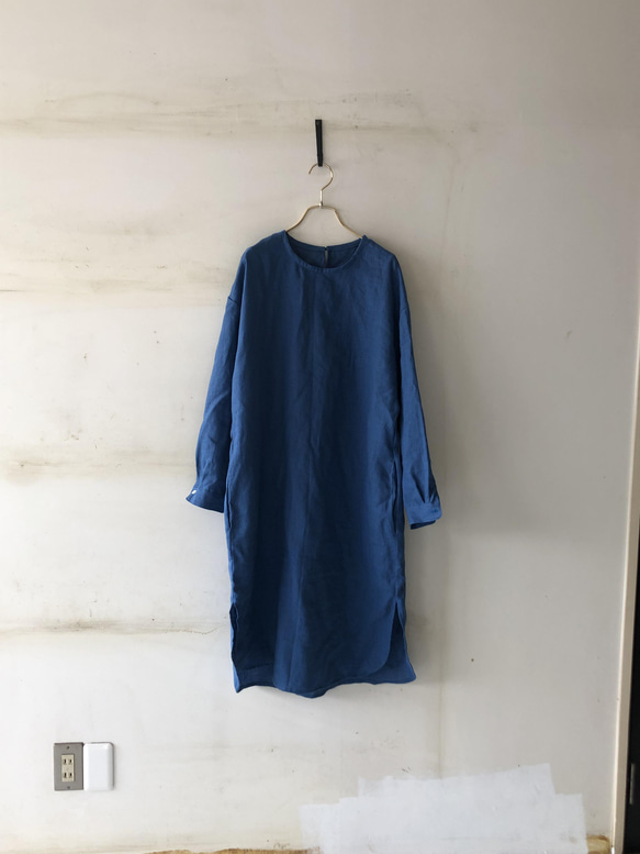 [new]pullover long shirt/丸襟プルオーバーシャツ＊ベラルーシリネン 2枚目の画像