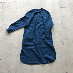 [new]pullover long shirt/丸襟プルオーバーシャツ＊ベラルーシリネン 1枚目の画像