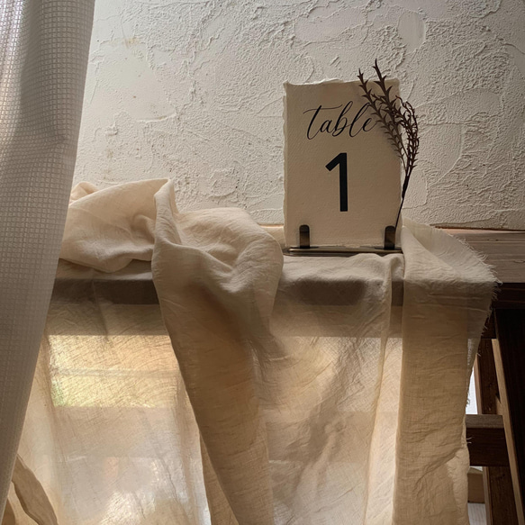 table number ( 結婚式 テーブルナンバー 受付サイン ペーパーアイテム コットンペーパー 厚紙 ) 1枚目の画像