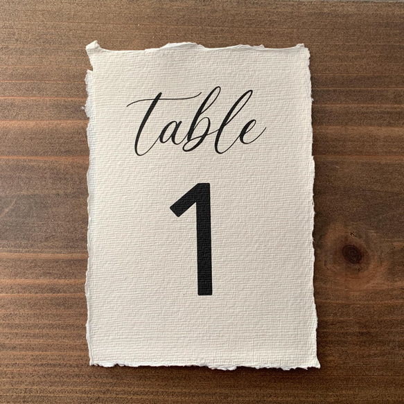 table number ( 結婚式 テーブルナンバー 受付サイン ペーパーアイテム コットンペーパー 厚紙 ) 2枚目の画像