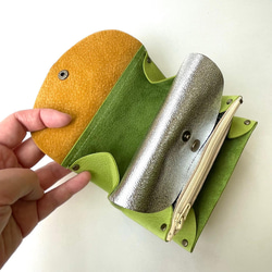 【カラーオーダー可】ピッグスキンの小さなお財布　トリオ　 6枚目の画像