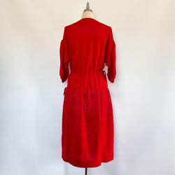 春ニット✿ロング ワンピース レッド　25 red dress 9枚目の画像