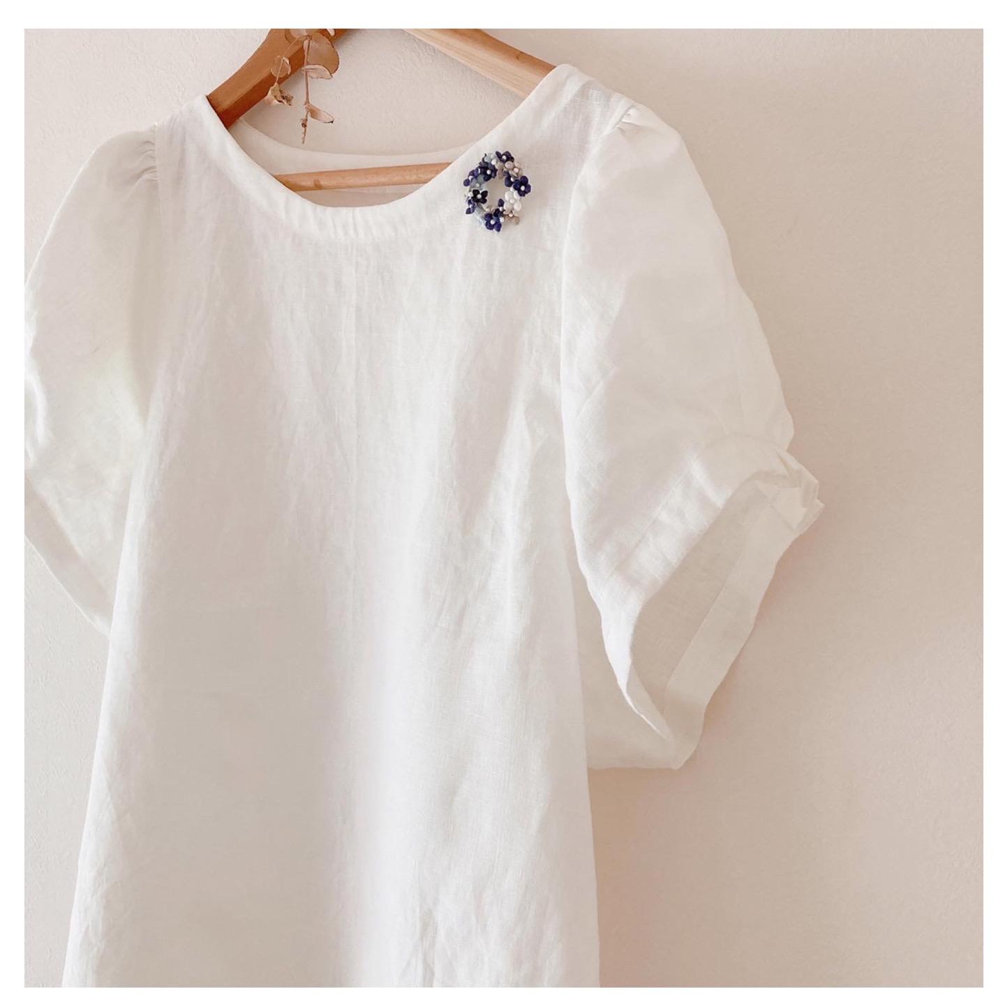 ふんわり袖のブラウス＊リネン