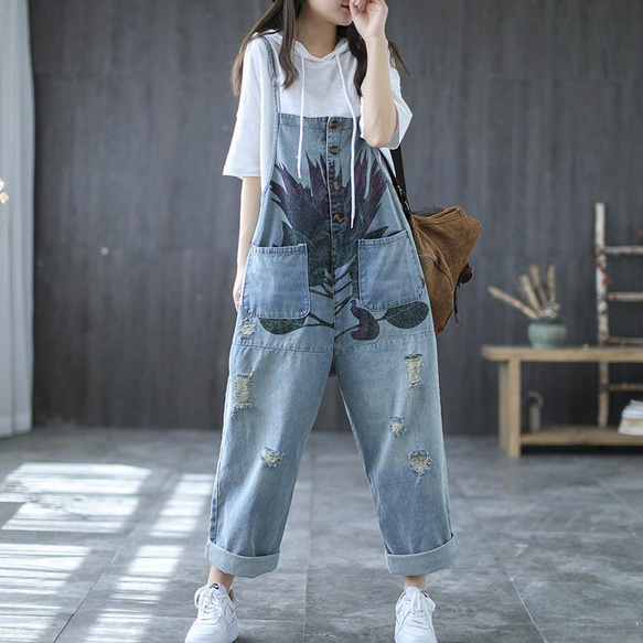ジーンズ レディース デニム オールインワン サロペット デニム オーバーオール レディース オーバーオール サロペット