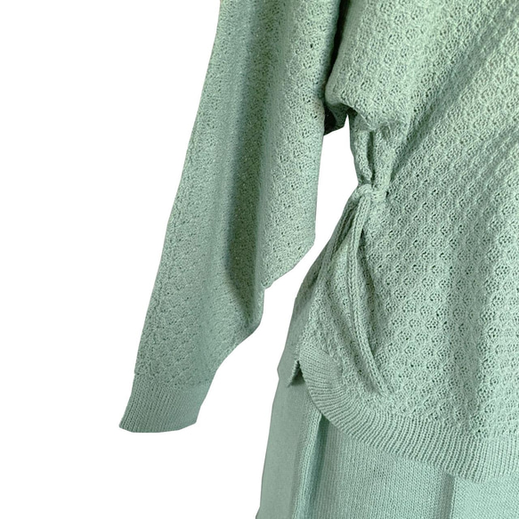 春ニット✿９分袖トップス くすみグリーン　2 green 9 sleeve tops 4枚目の画像