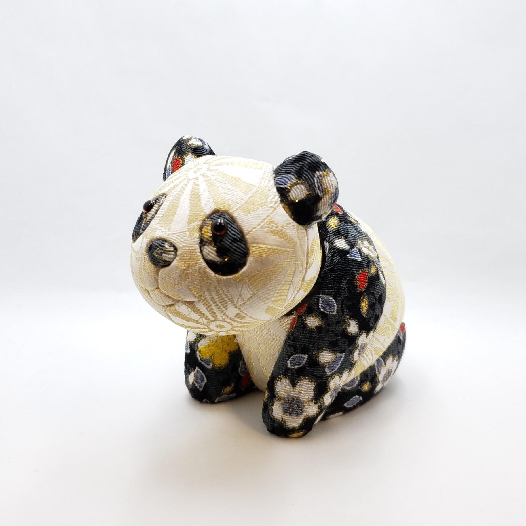 江戸木目込　しあわせパンダ　漆黒  柿沼東光作