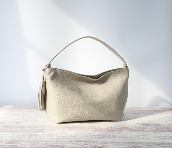 ふんわりワンハンドbag（S)・ファスナーver☆彡サンドベージュ