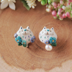 猫（ねこ） イヤリング・ノンホールピアス の人気通販｜Creema