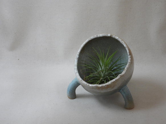 空色ハート陶製植木鉢(Bベビー) 10枚目の画像
