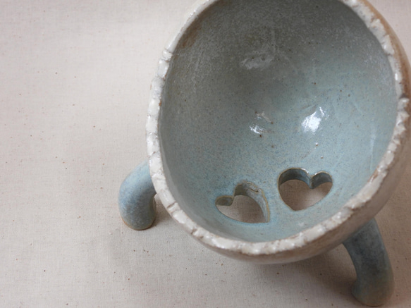 空色ハート陶製植木鉢(Bベビー) 13枚目の画像