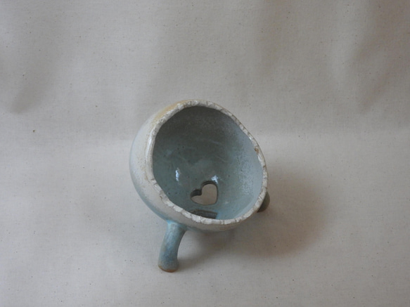 空色ハート陶製植木鉢(Bベビー) 8枚目の画像