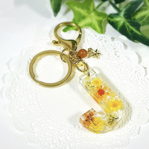 名前入り、誕生石付き可】イニシャルキーホルダー キーホルダー