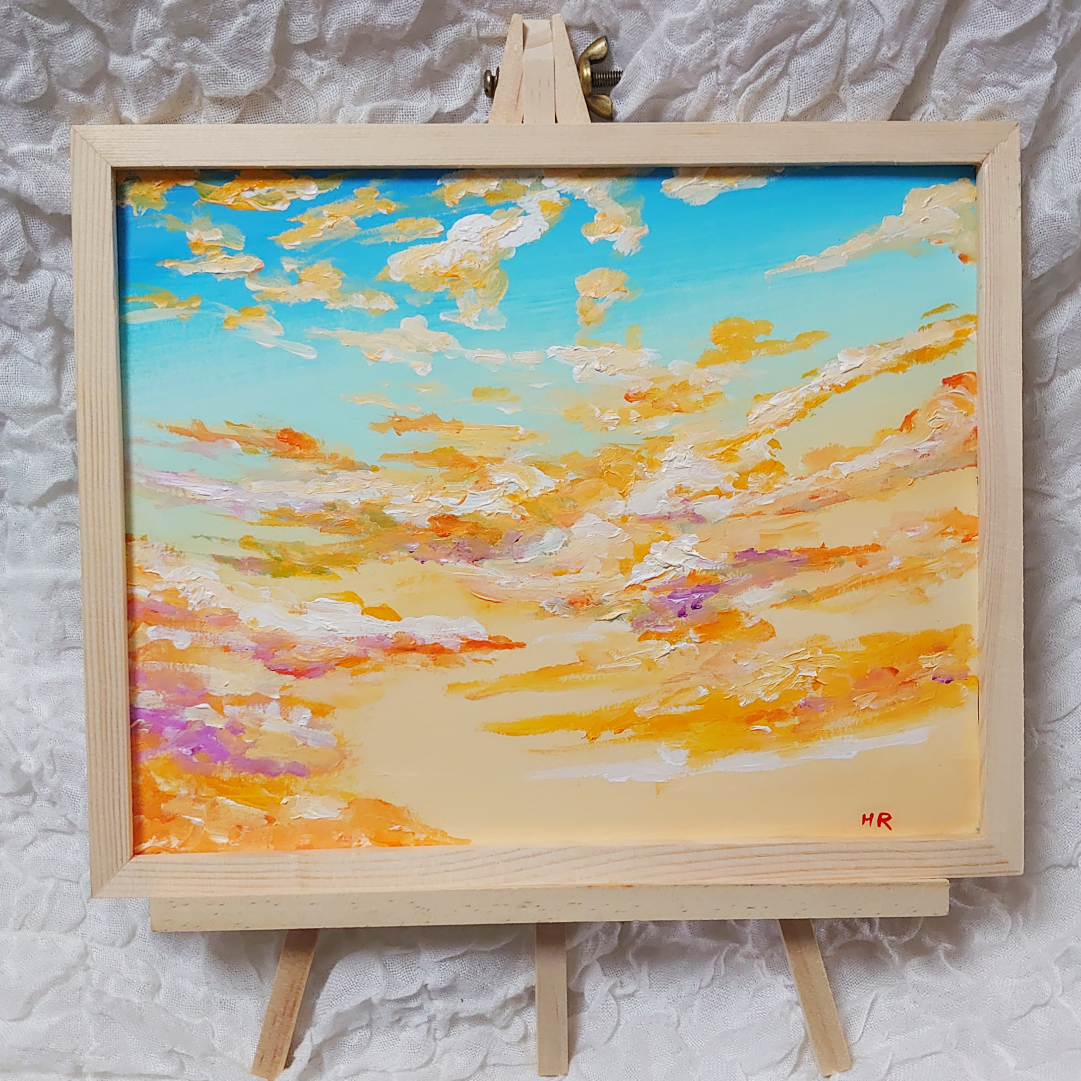 油絵 絵画【朝焼けの空】