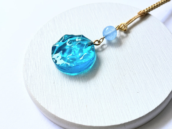 コバルトブルー×シーブルージェイドの御守り海ストラップ‪ / お守り / 天然石 / 海 / 波 8枚目の画像