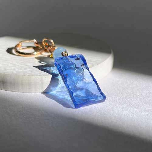 海キーホルダー　Deep Blue  オーダーページ カリブ海×シーブルージェイドの御守り海キーホルダー☆再販8 / お守り