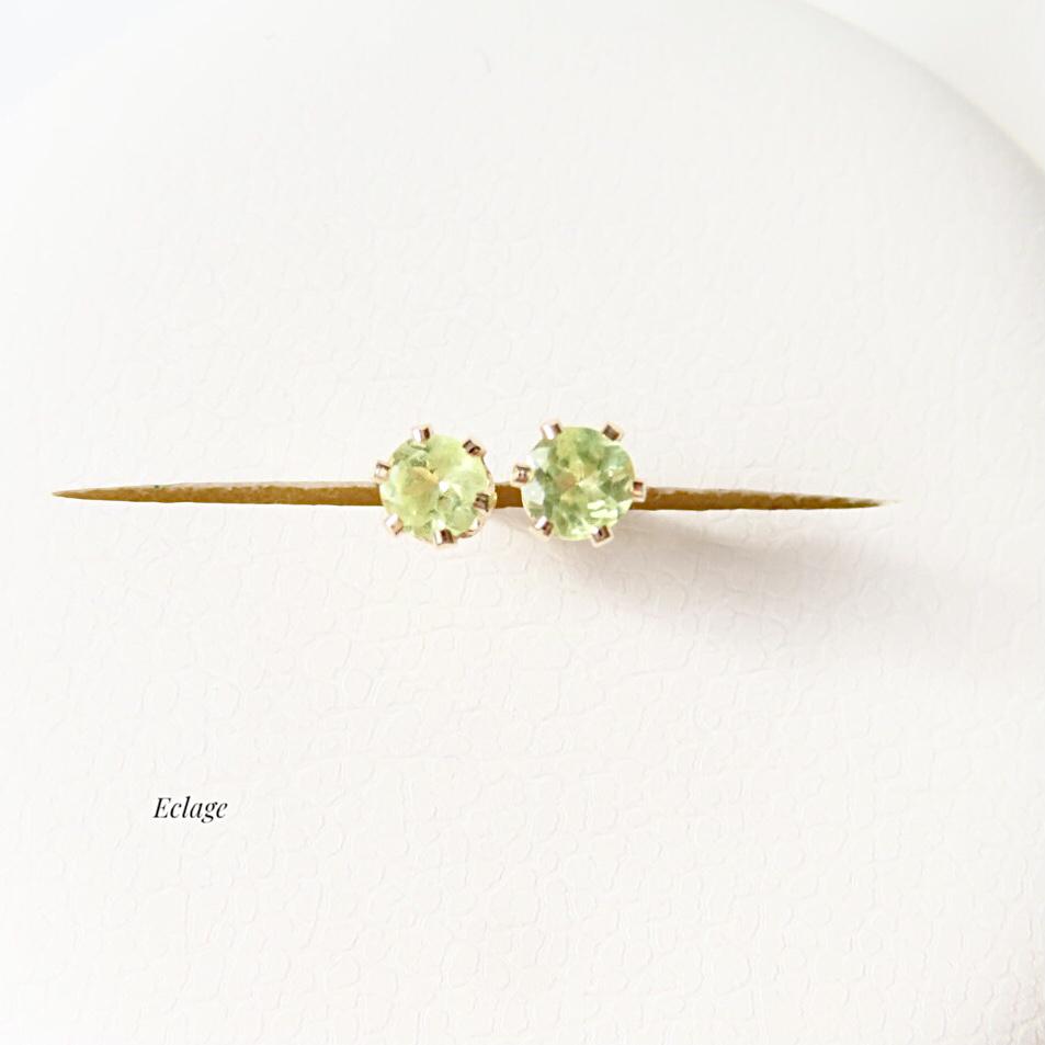 〈14kgf〉クリソベリルのスタッドピアス(3mm)