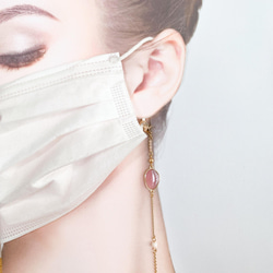 《アレルギー対応》スプリングカラーと天然石のマスクチェーン　マスクネックレス　メガネチェーン　グラスコード 6枚目の画像