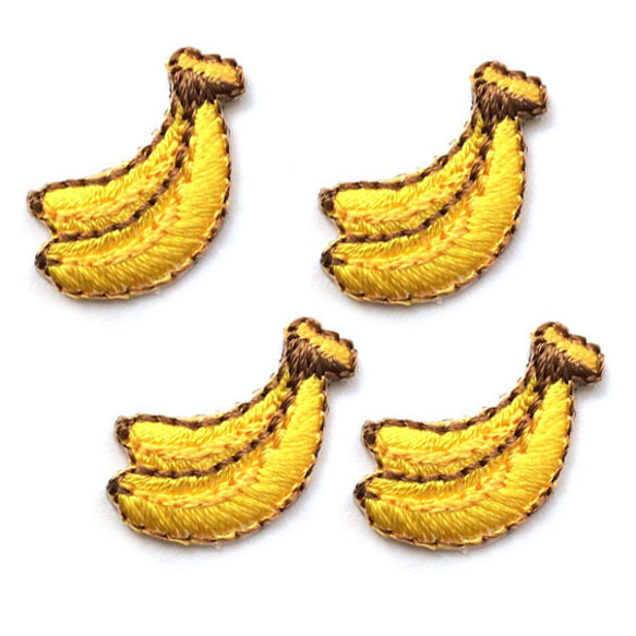 アップリケワッペン バナナ ミニ4枚　W-0793 果物 フルーツ  入園 1枚目の画像