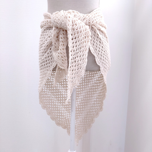 ショール 三角ショール バレエショール コットン レース 手編み