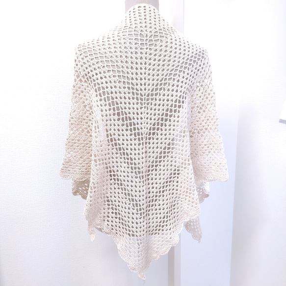 手編みの三角ショール（かぎ針）バレエ＆ヨガの羽織にも granny