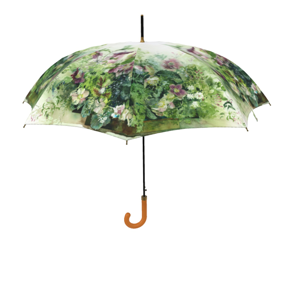 【受注生産】イギリス製　クリスマスローズとジャスミンの雨傘 9枚目の画像