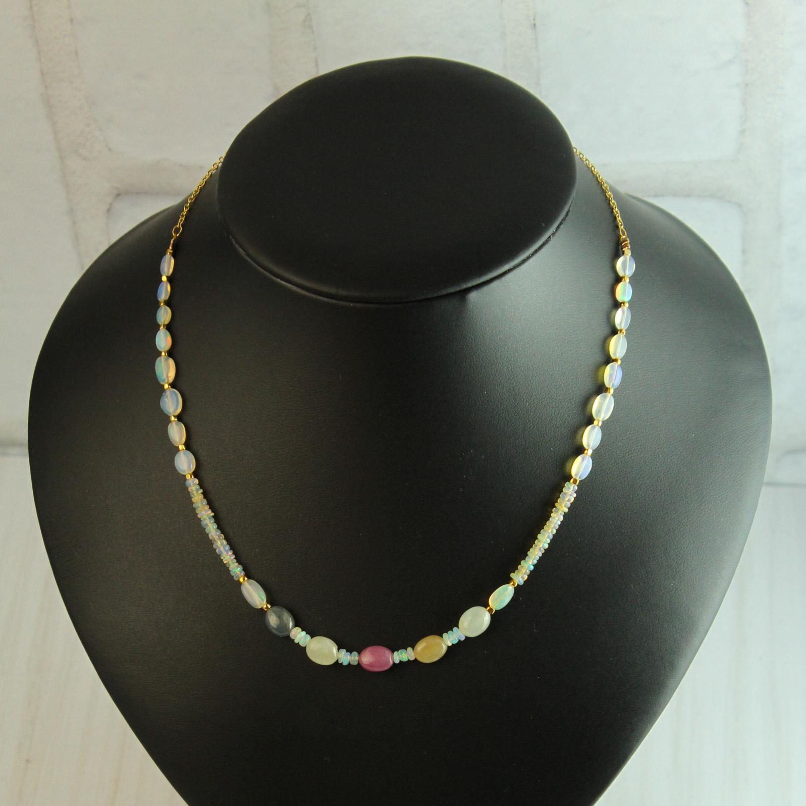 【1個限定】オパール、ルビー、サファイア　ネックレス