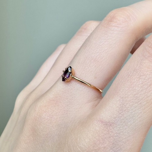 アメジスト リング (マーキスカット) シルバー925・K18コーティング