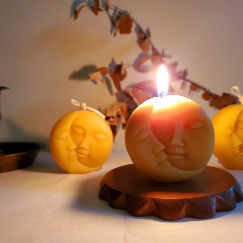 キャンドル 太陽と月/三日月Moonインテリアやギフトにも