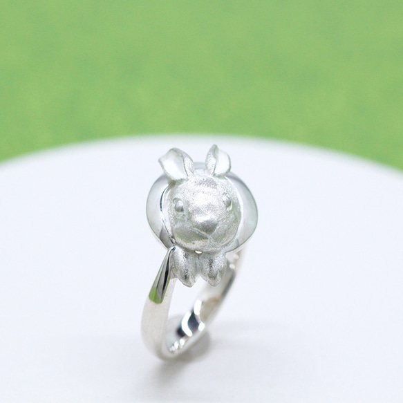 三日月兎のシルバーリング 4枚目の画像