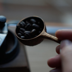 【受注制作】でこぼこ　木製 コーヒーメジャースプーン　蜜蝋仕上げ 約10g用 ※受注から発送まで約1ヶ月 9枚目の画像