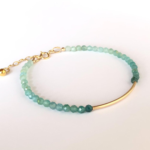 希少！レア！14kgfミントガーネットブレスレット