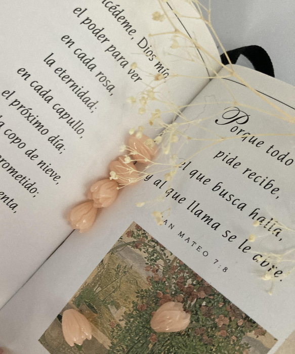 ３点以上送料無料＊再販＊小粒チューリップ：合成珊瑚：淡いコーラルカラー：１０個 2枚目の画像