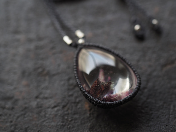 garden quartz macrame necklace (hakumei) 6枚目の画像