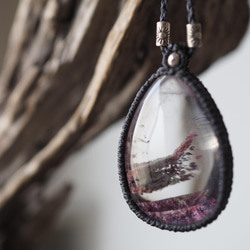 garden quartz macrame necklace (hakumei) 1枚目の画像