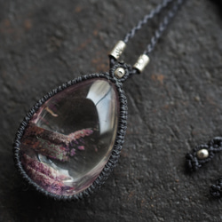garden quartz macrame necklace (hakumei) 4枚目の画像